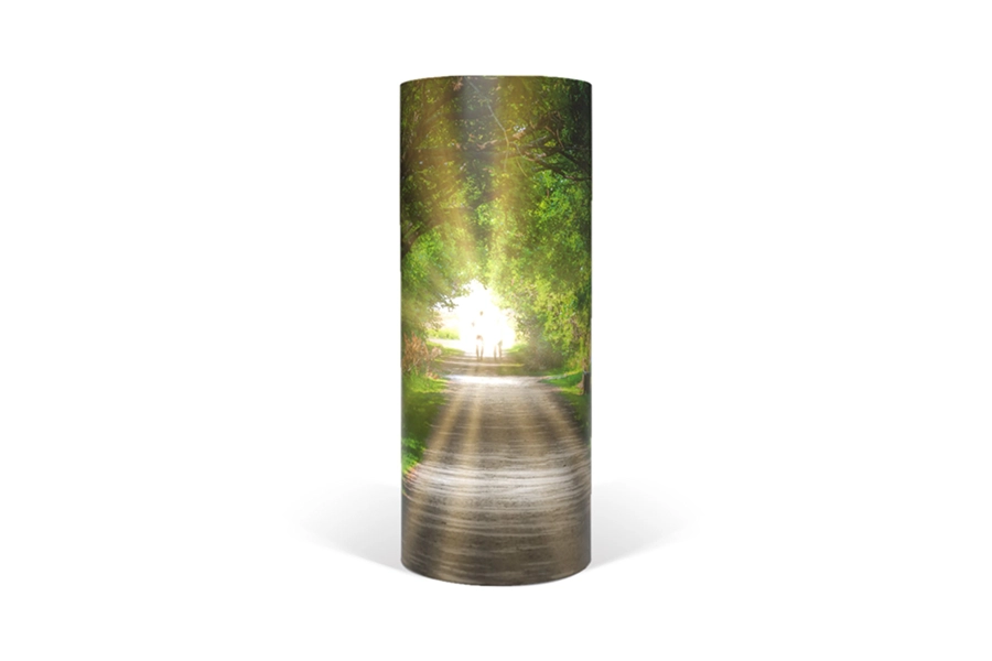 Scatter tube for ashes with a light-filled design